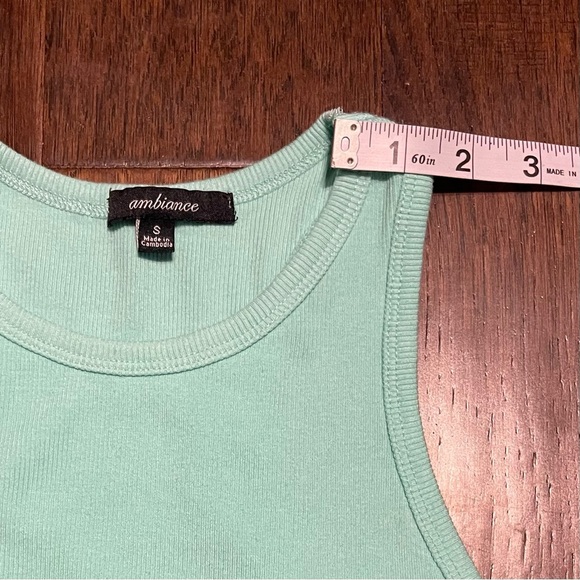 Ambiance Teal Stretch Ribbed Racerback Sleeveless Tank Top - Picture 3 of 6